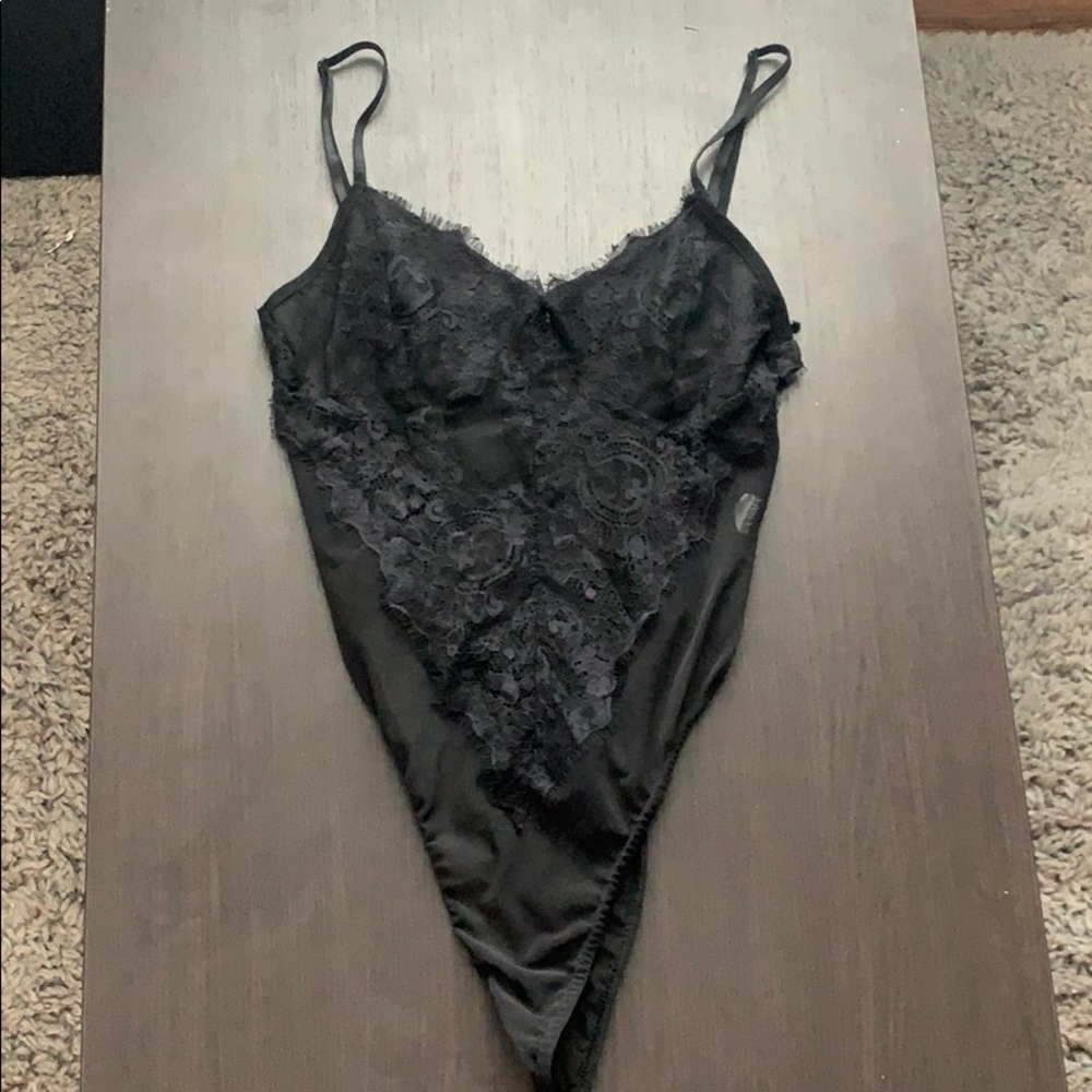 NWOT black lace bodysuit